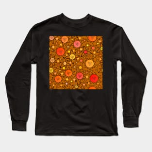 Flower Suns Warm on Medium Brown Long Sleeve T-Shirt